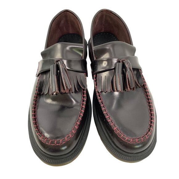 Dr. Martens Adrian Tassel Loafers Size 7 M US 8 L US Burgundy Y10666 Unisex - Picture 2 of 12